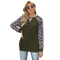 Olive Leopard Long Sleeve Top