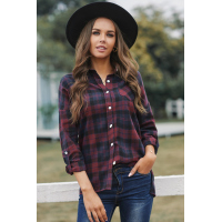 Loose Fit Boyfriend Style Plaid Shirt