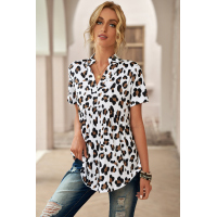 Leopard Collared Baby Doll Top