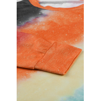 Ombre Orange Tie-dye Long Sleeve Top