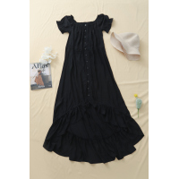 Black Glaze High Low Off The Shoulder Maxi Dress