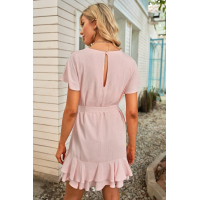 Pink Tassel Bust Wrap Bottom Dress