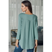 Green Wrap Hi-lo Hem Blouse