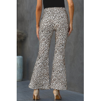 Leopard Print Bell Bottom Pants