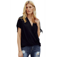 Black Charismatic Drape Blouse