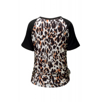 CrissCross White Leopard V Neck T-Shirt