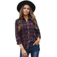 Loose Fit Boyfriend Style Plaid Shirt