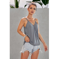 Gray Spaghetti straps Slip Camisole