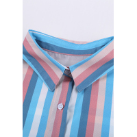 Sky Blue Gingham Play Button Shirt