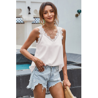 White Facade Lace Cami Tank Top