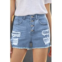 Blue Gypsy Mid-rise Distressed Denim Shorts