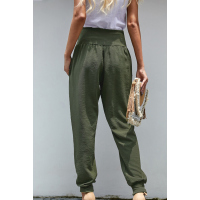 Green Pocketed Casual Joggers