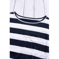 Navy Stripes Pocketed T-shirt Dress with Belt