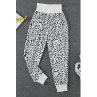 Leopard Pocket Casual Pants With Slit