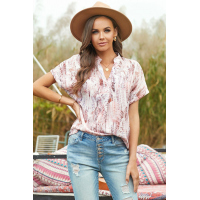 Light Pink Short Sleeve Toss and Tumble Printed Pocket Shirt