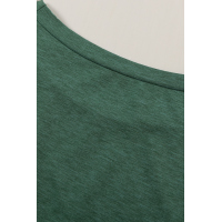 Green Pocketed Tee with Side Slits