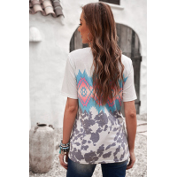 Multi-color Aztec Geometric Print T-shirt