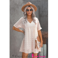 White Fever Pitch Pom Babydoll Tunic Dress