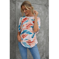 Tie-dye Print Flowy Dolman Top