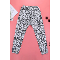 White Casual Skinny Leopard Print Pants