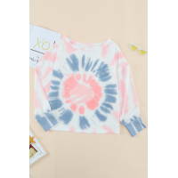 Pink Tie Dye Pullover Long Sleeve Top