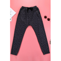 Gray Casual Skinny Leopard Print Pants