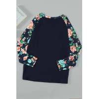 Floral Splicing Long Sleeve T-Shirt