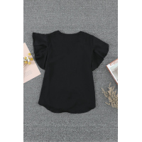 Black Forever Tonight Button Tie Top