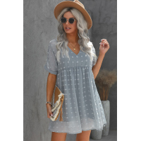 Blue Fever Pitch Pom Babydoll Tunic Dress