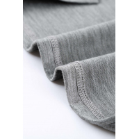 Gray Pocketed Tee with Side Slits