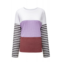 Relaxed Fit Colorblock Bell Sleeve Top