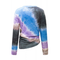 Ombre Blue Tie-dye Long Sleeve Top