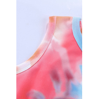 Multicolor Tie Dye Twist Detail Tank Top