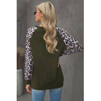 Olive Leopard Long Sleeve Top