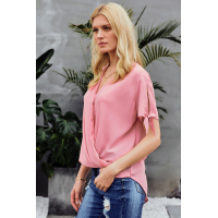 Pink Charismatic Drape Blouse