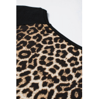 Black Raglan Sleeve Leopard Blouse