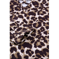 Hollow-out V Neck Leopard Blouse