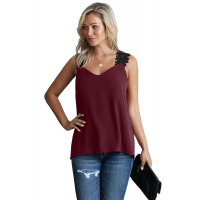 Burgundy Like An Angel Lace Cami Tank