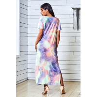 Blue Tie Dye Maxi Dress