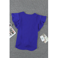 Blue Forever Tonight Button Tie Top