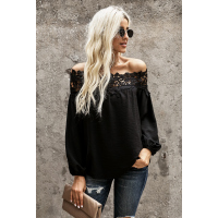 Black Blooming Lace Off The Shoulder Top