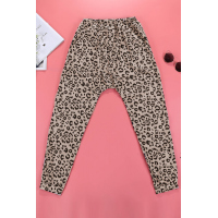 Khaki Casual Skinny Leopard Print Pants