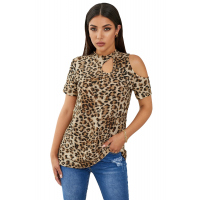 Leopard Cut out T-shirt 