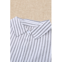 White Short Sleeve Striped Shirt