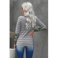 Camo Stripes Long Sleeves Top