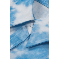 Blue Whirlwind Tie Dye Button Shirt with Pocket