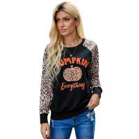 Leopard Pumpkin Print Long Sleeve Blouse