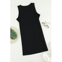 Black Chest Pocket Tank Mini Dress