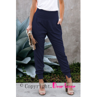 Blue Pocketed Casual Joggers