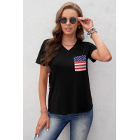 USA Flag Print T-shirt